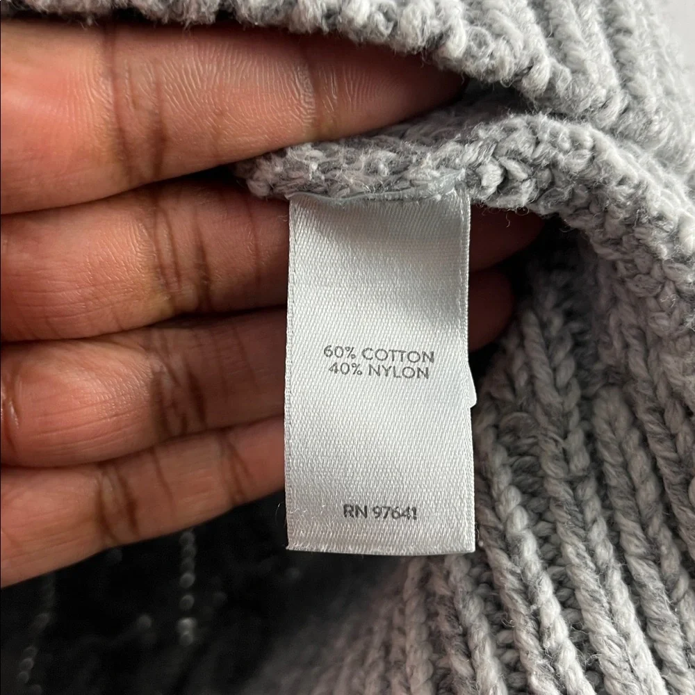 J Jill Wearever Collection Sweater Woman Size L Gray Round Neck Ribbon Fisherman - Picture 4 of 8